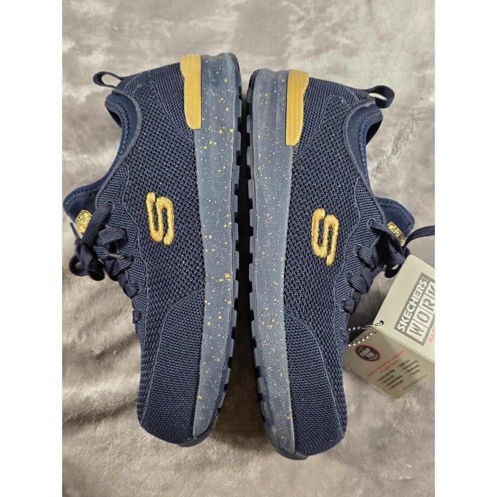 NEW Skechers‎ Women's Bulkin Comp Toe Work Safety Shoe Size 7 Navy/Gold - Picture 9 of 10